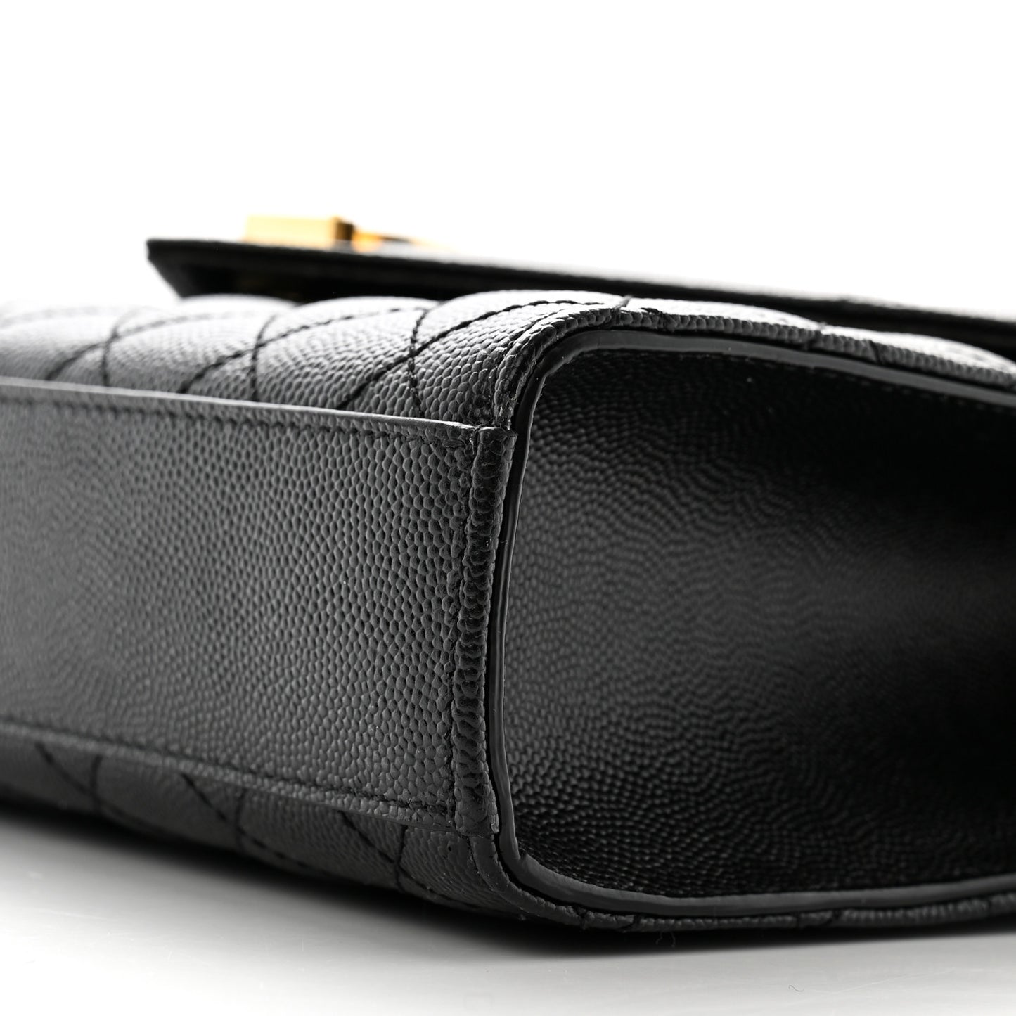 Grain De Poudre Textured Mixed Matelasse Triquilt Medium Monogram Satchel Black