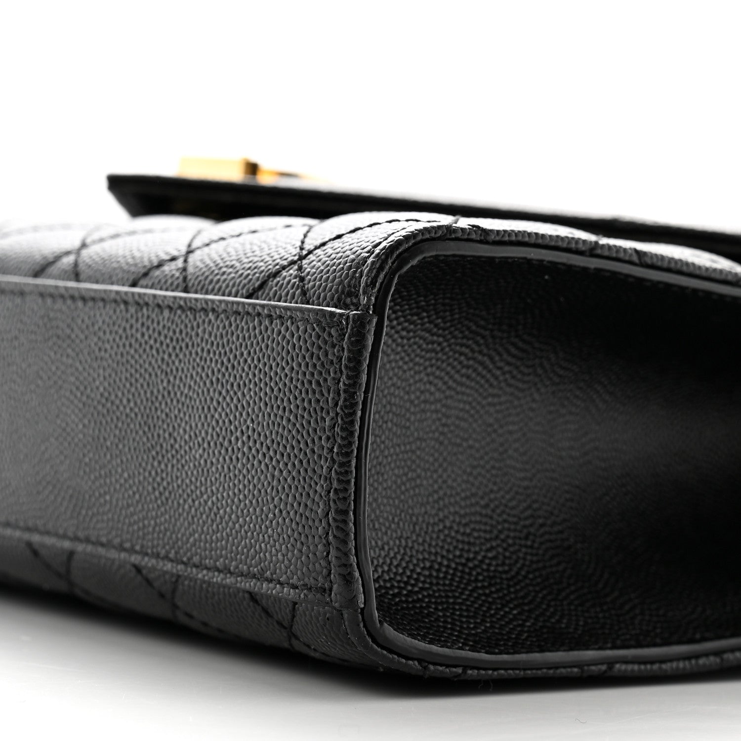 Saint Laurent Grain De Poudre Textured Mixed Matelasse Triquilt Medium Monogram Satchel Black 9 of 13