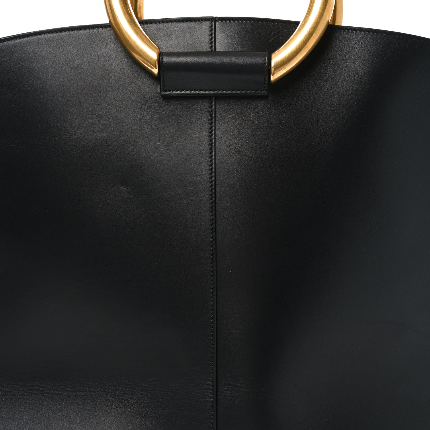 Saint Laurent Smooth Calfskin Maxi Trapezoid Shopping Tote Black 8 of 10