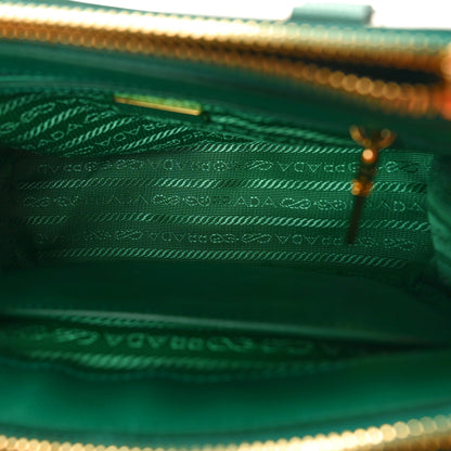 Prada Saffiano Lux Mini Galleria Double Zip Tote Biliardo 5 of 9