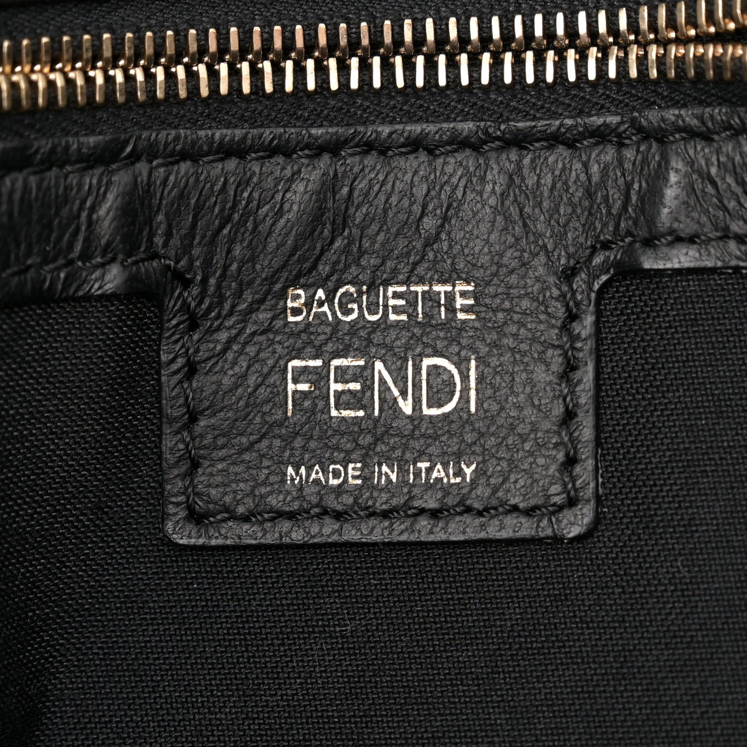 Fendi Nappa FF 1974 Embossed Large Baguette Black 6 of 13