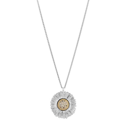 Buccellati Sterling Silver Vermeil Fancy Diamond Blossom Pendant Necklace 1 of 7