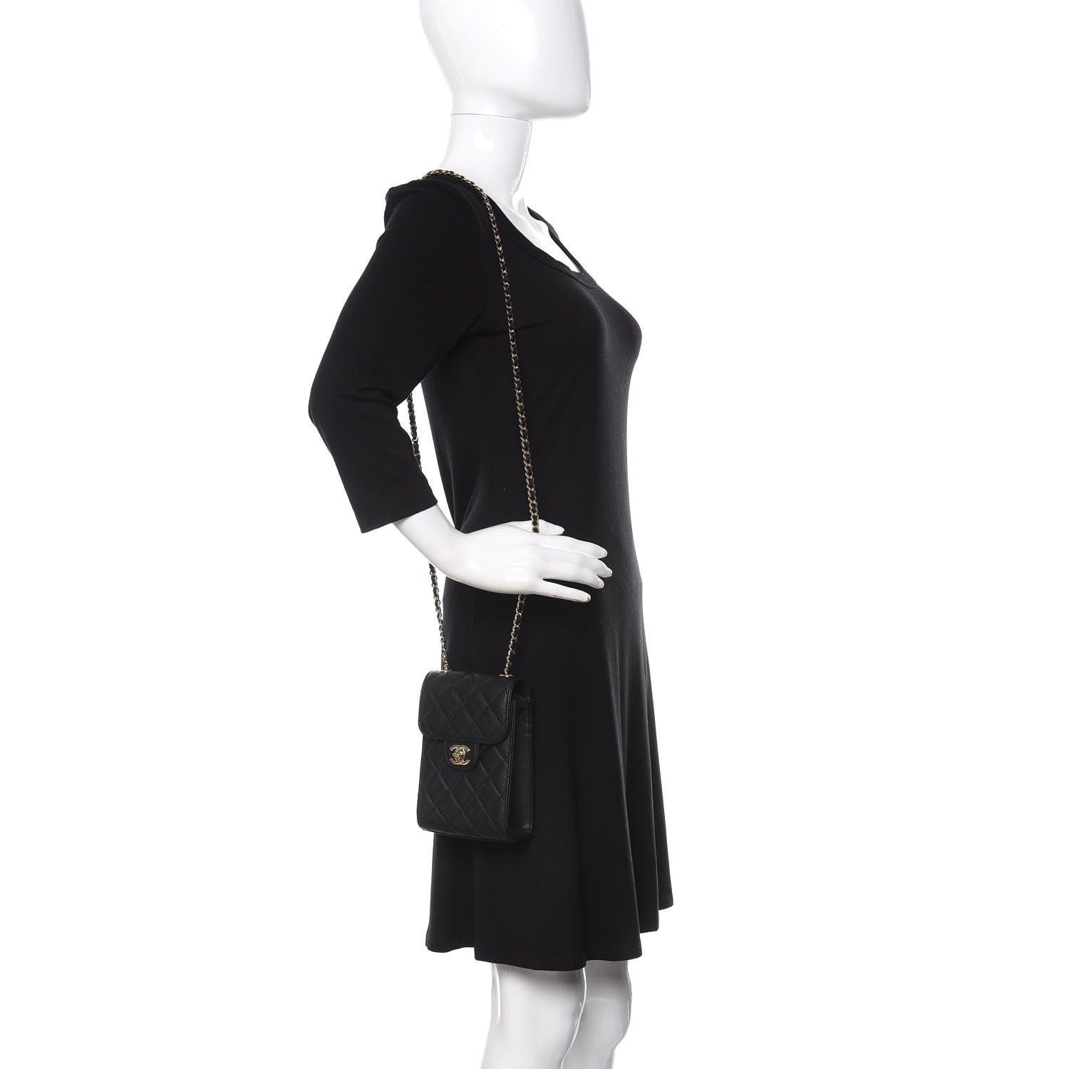 Chanel Caviar Quilted Classic Phone Holder Black 2 of 12