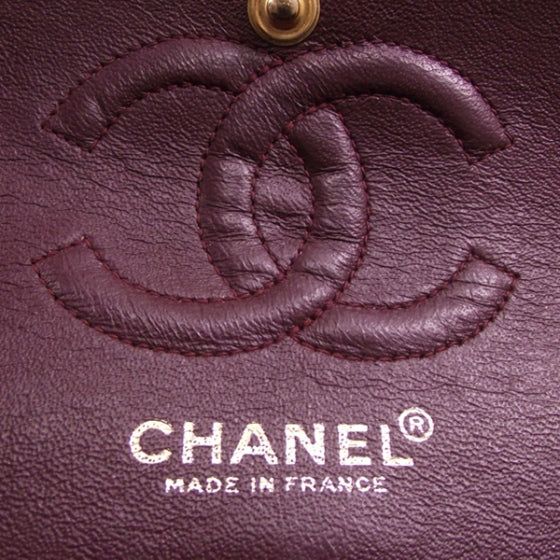 Lambskin Quilted Medium Double Flap Black