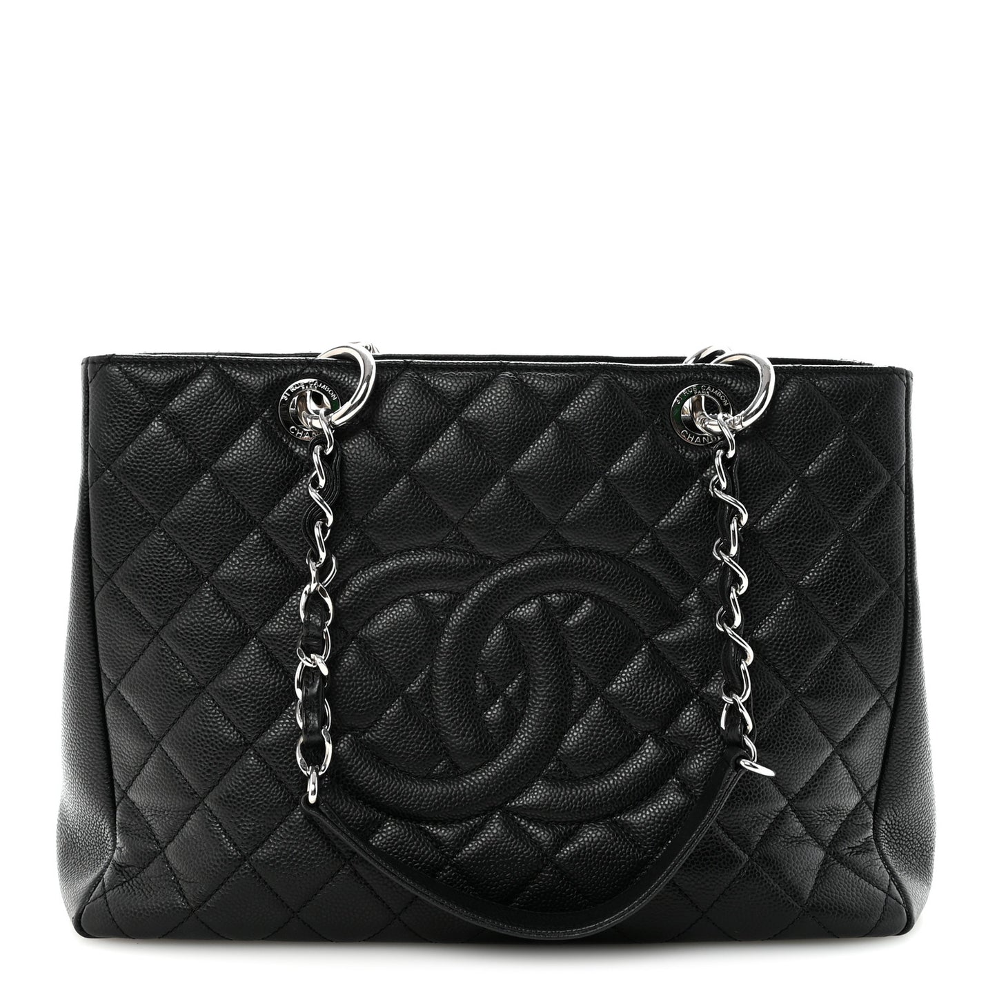 Caviar Quilted Grand Shopping Tote GST Black