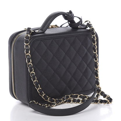 Chanel Caviar Quilted Medium CC Filigree Vanity Case Black 3 of 10