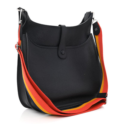Hermes Taurillon Clemence Amazone Evelyne III GM Bleu Nuit 3 of 11