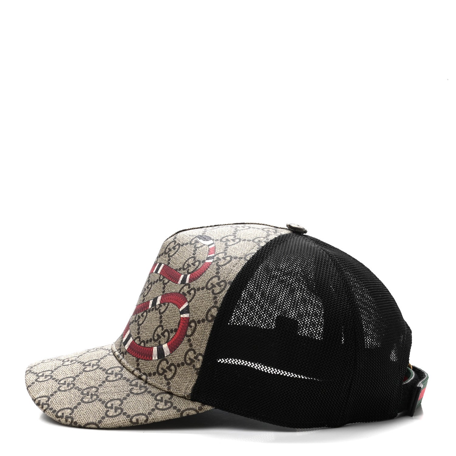 Gucci GG Supreme Monogram Kingsnake Baseball Hat M Beige Multicolor 4 of 9