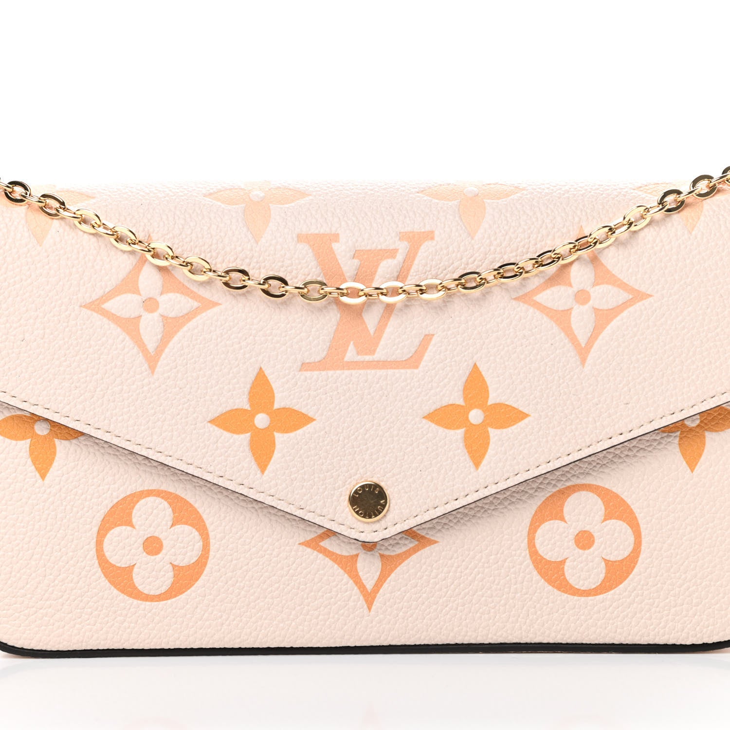 Louis Vuitton Empreinte Monogram Giant By The Pool Felicie Pochette Chain Wallet Cream Saffron 10 of 13