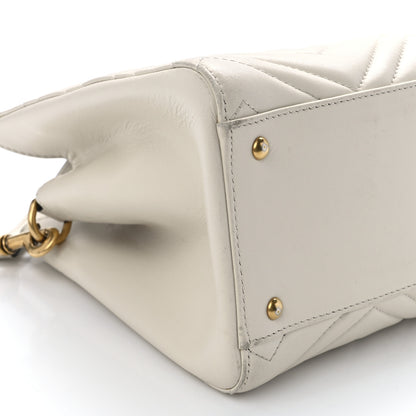 Gucci Calfskin Matelasse Small GG Marmont Tote White 11 of 12