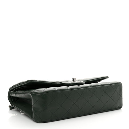 Chanel Lambskin Quilted Medium Double Flap Green 4 of 13
