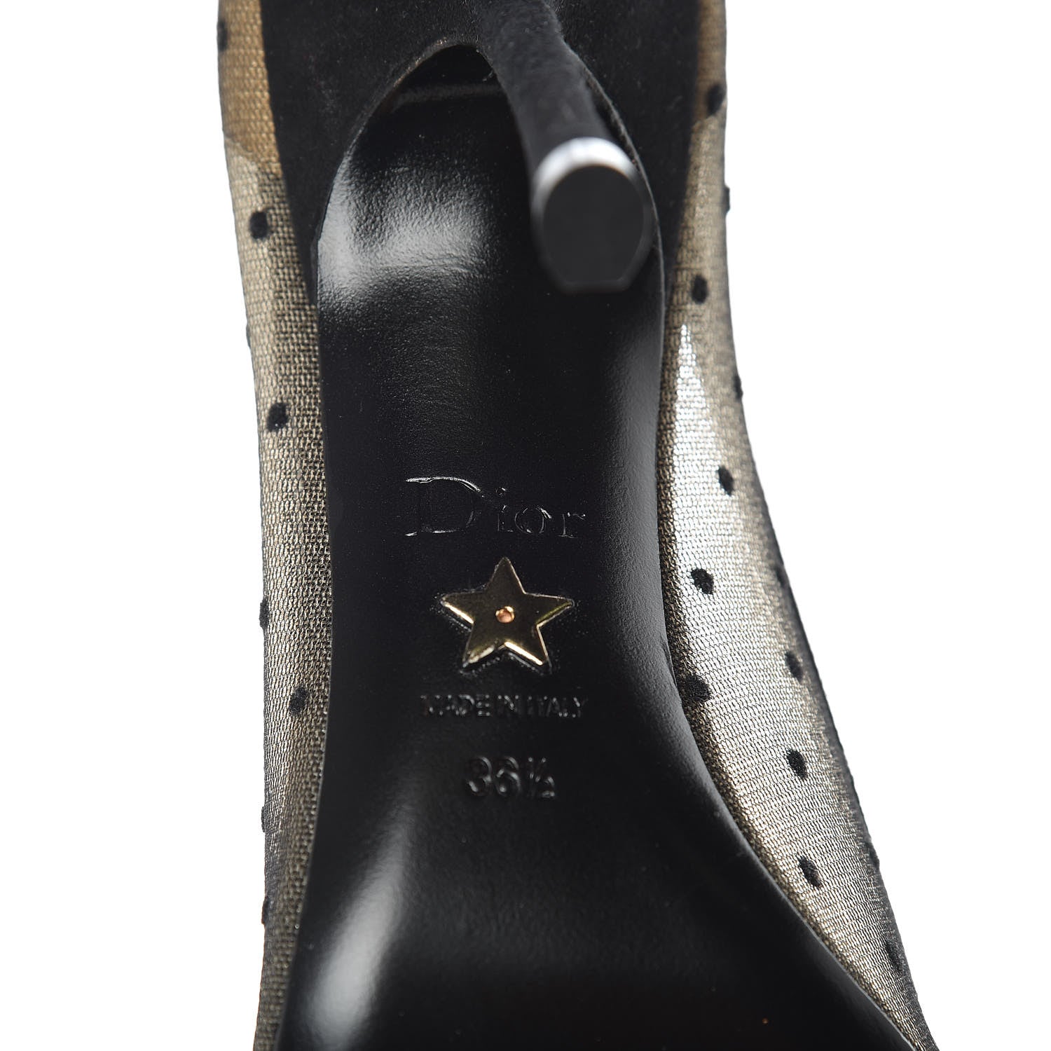 Christian Dior Suede Calfskin Plumetis Lovely-D Ankle Wrap Pumps 36.5 Black 6 of 7