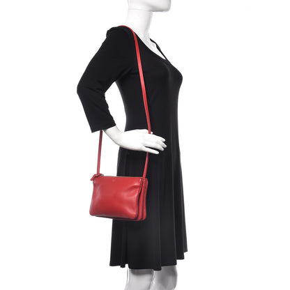Celine Lambskin Small Trio Crossbody Bag Red 2 of 11