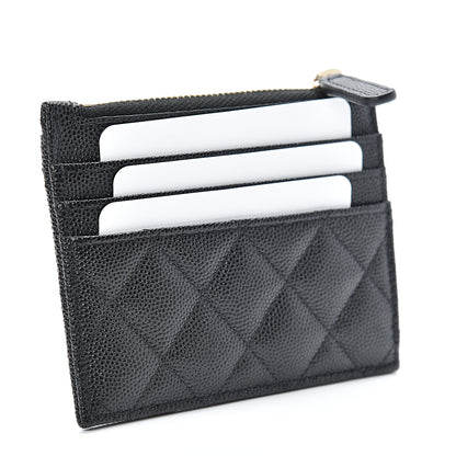 Chanel Caviar Quilted CC Zip Card Holder Black 2 of 7