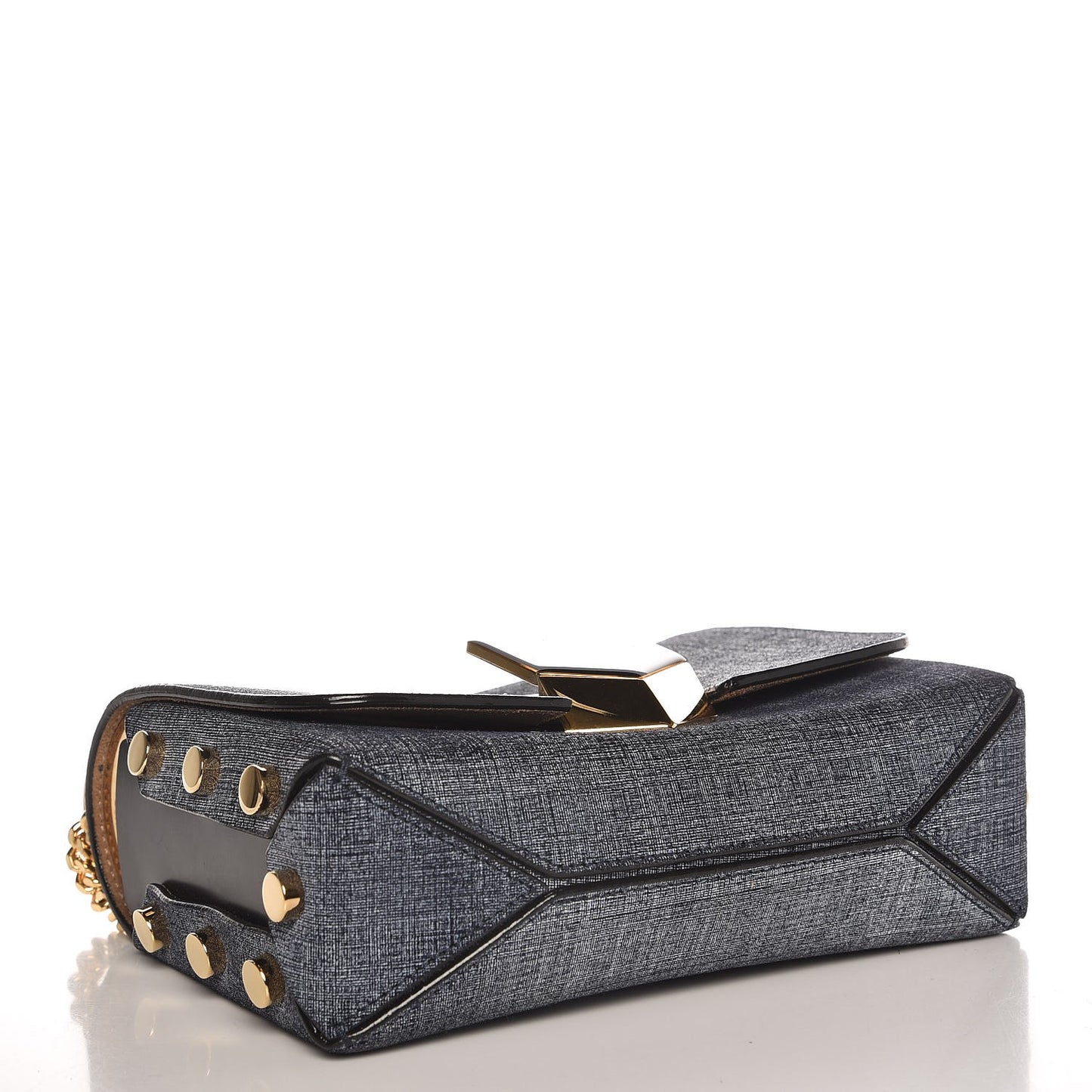 Denim Calfskin Lockett Petite Shoulder Bag Light Indigo