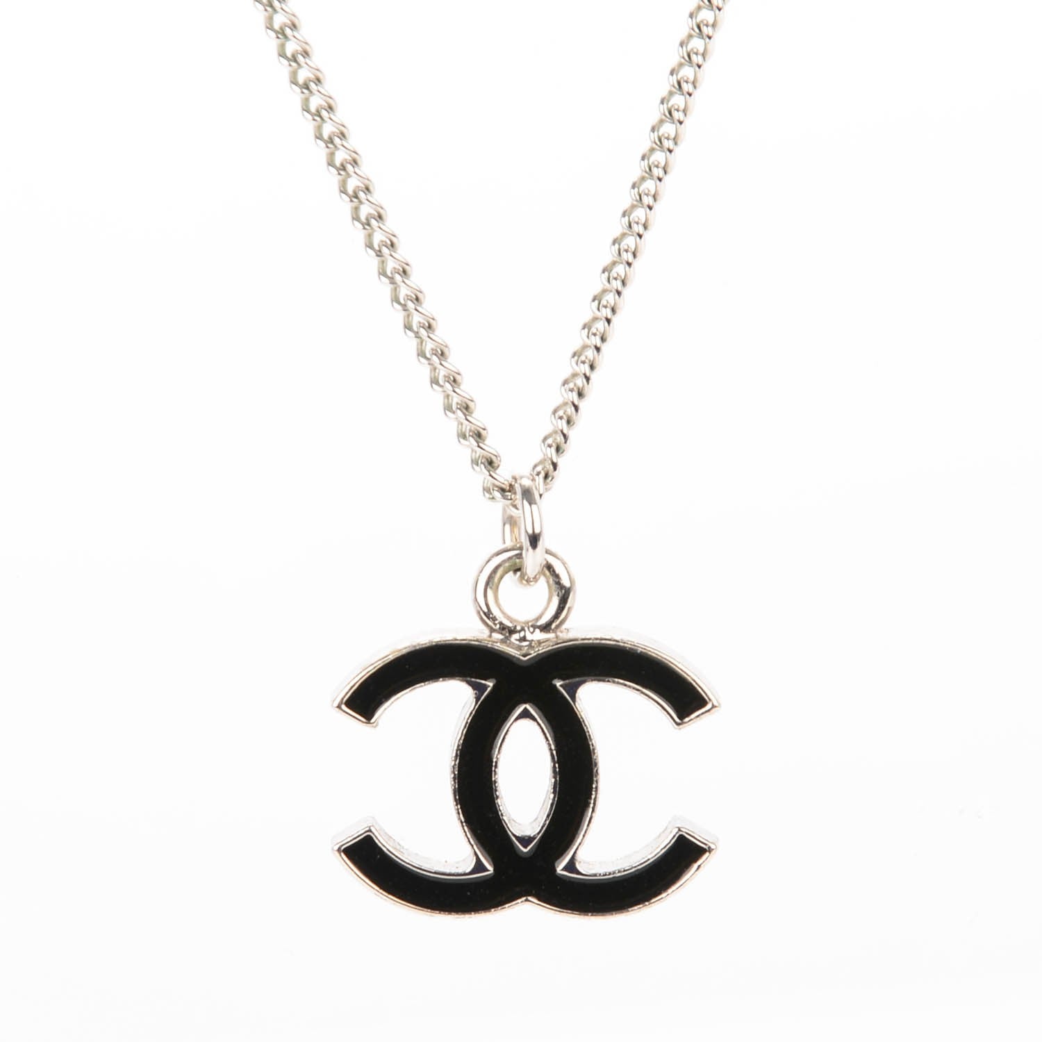 Chanel Enamel CC Necklace Black 3 of 6