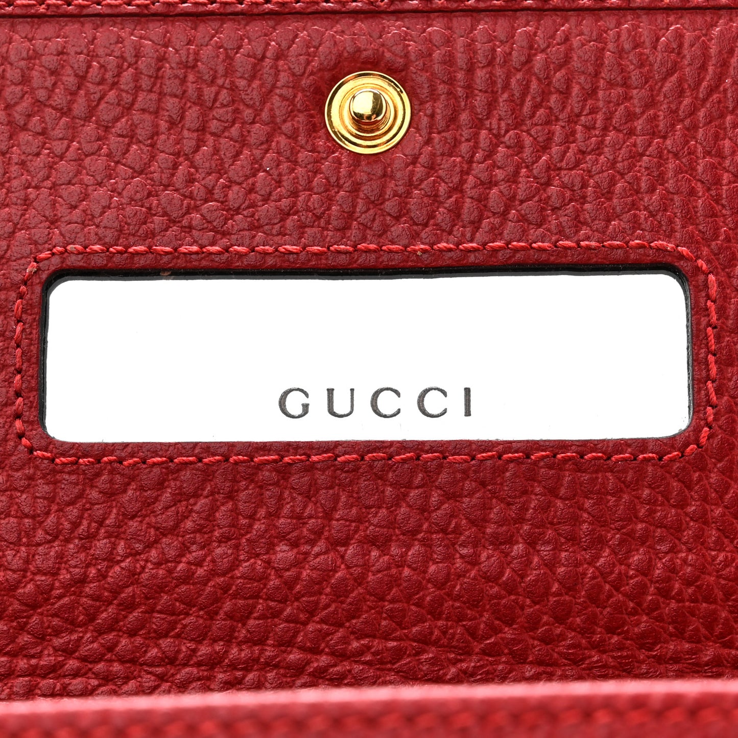 Dollar Calfskin Mini GG Marmont Chain Wallet Hibiscus Red