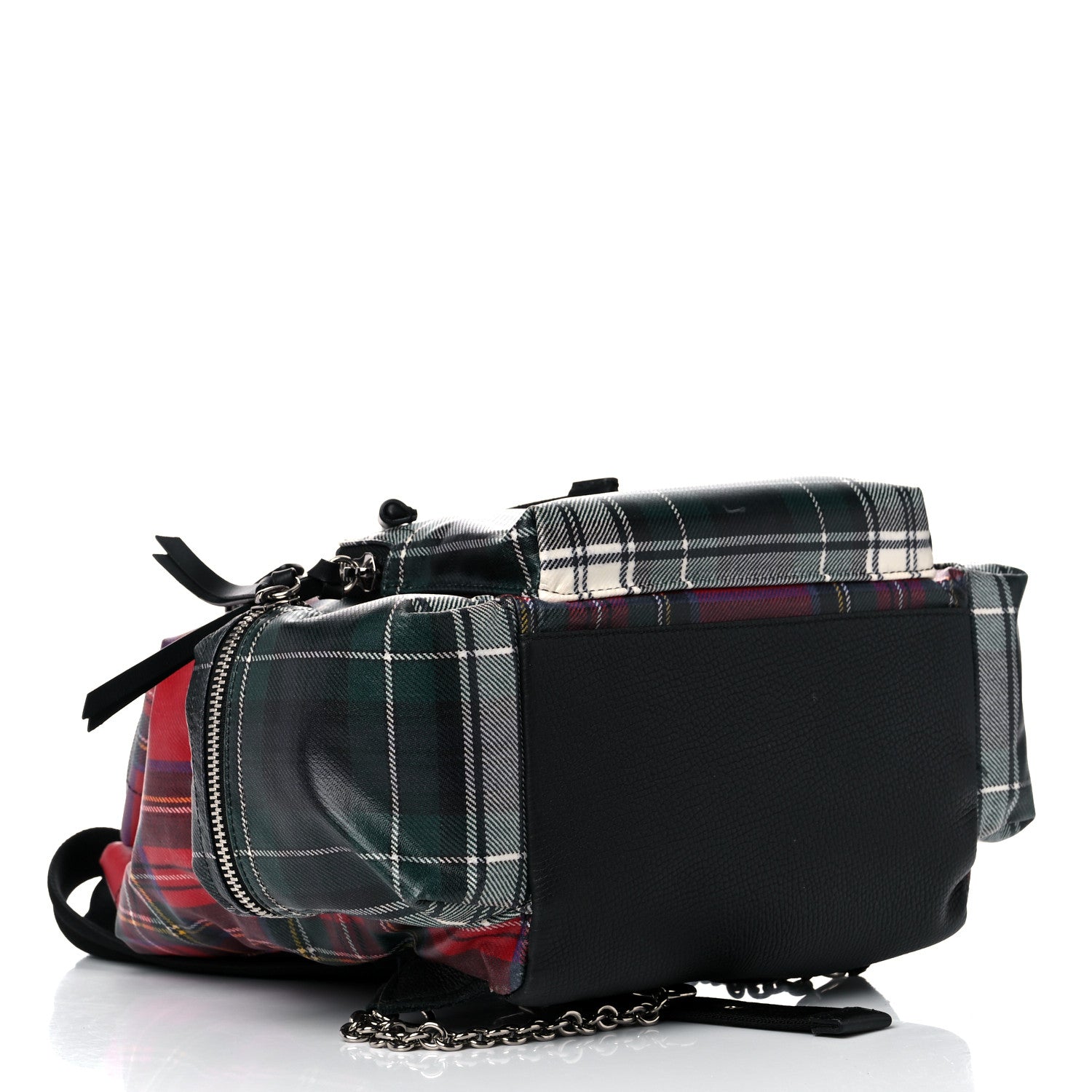 Burberry Laminated Tartan Patchwork Medium Rucksack Backpack Military Red 4 of 18