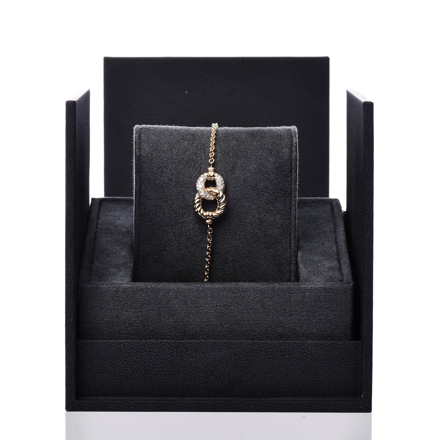 18K Yellow Gold Diamond Belmont Single Station Bracelet