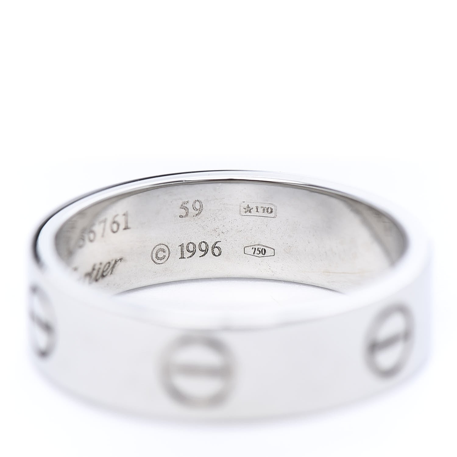 Cartier 18K White Gold 6mm LOVE Ring 59 8.75 5 of 6