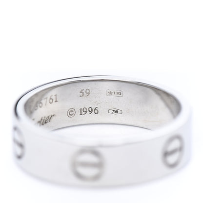 Cartier 18K White Gold 6mm LOVE Ring 59 8.75 5 of 6