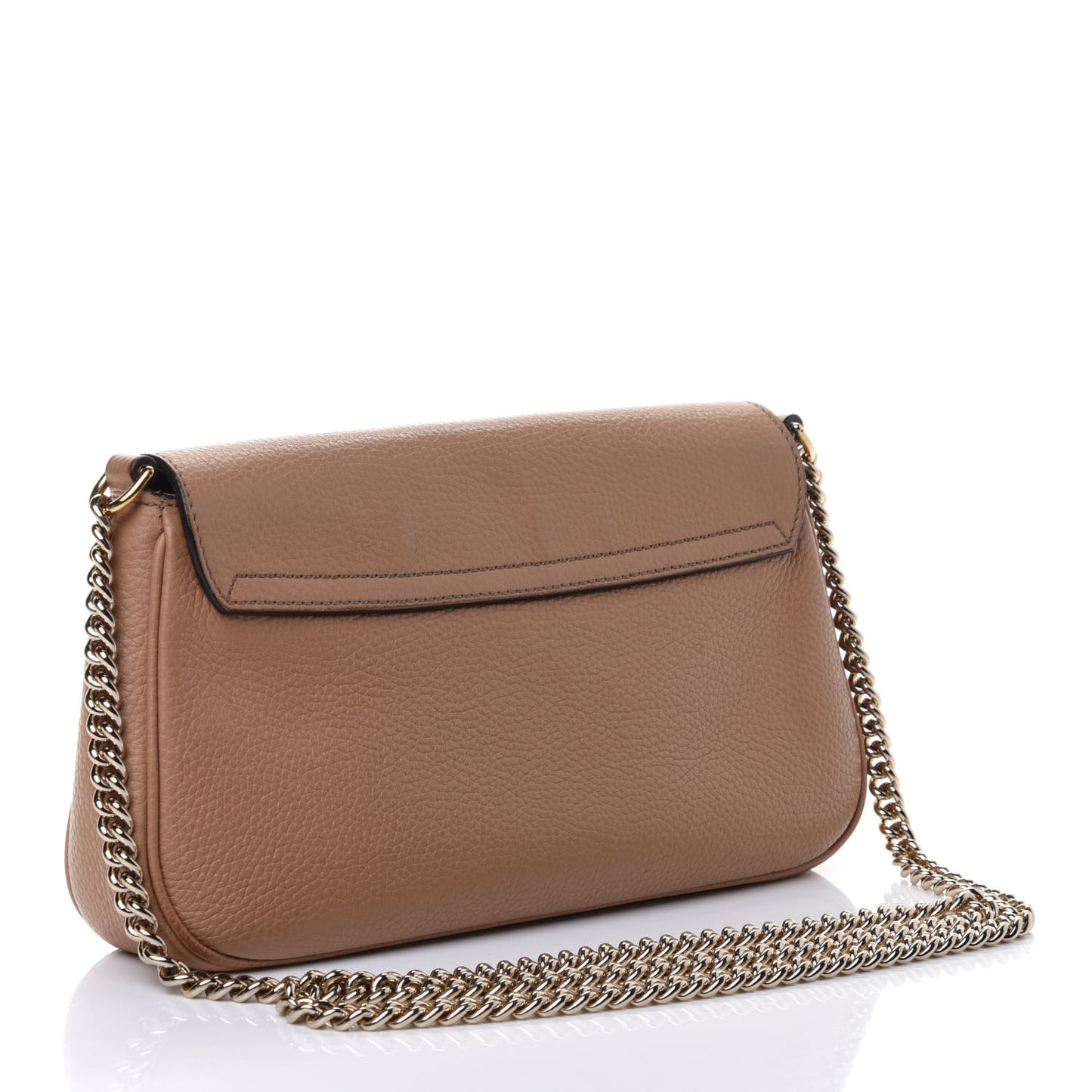 Pebbled Calfskin Medium Soho Flap Crossbody Camelia