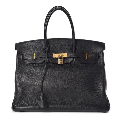 Hermes Taurillon Clemence Birkin 35 Black 1 of 33