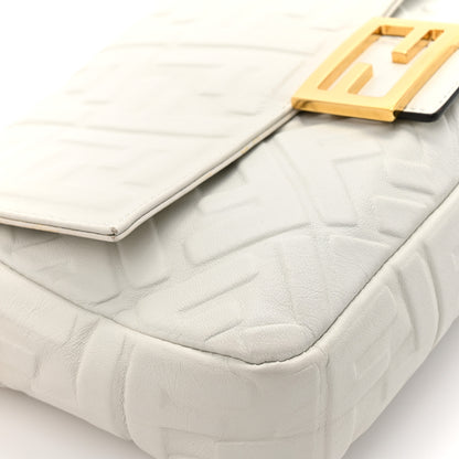 Fendi Nappa FF 1974 Embossed Baguette White 11 of 16