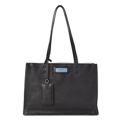 Prada Glace Calf Etiquette Tote Black Astrale 1 of 8