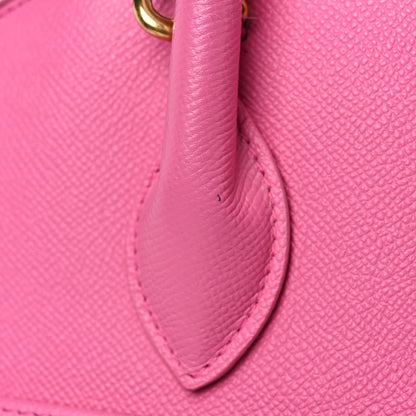 Balenciaga Signature Grained Calfskin Logo M Ville Top Handle Bag Acid Pink 14 of 17