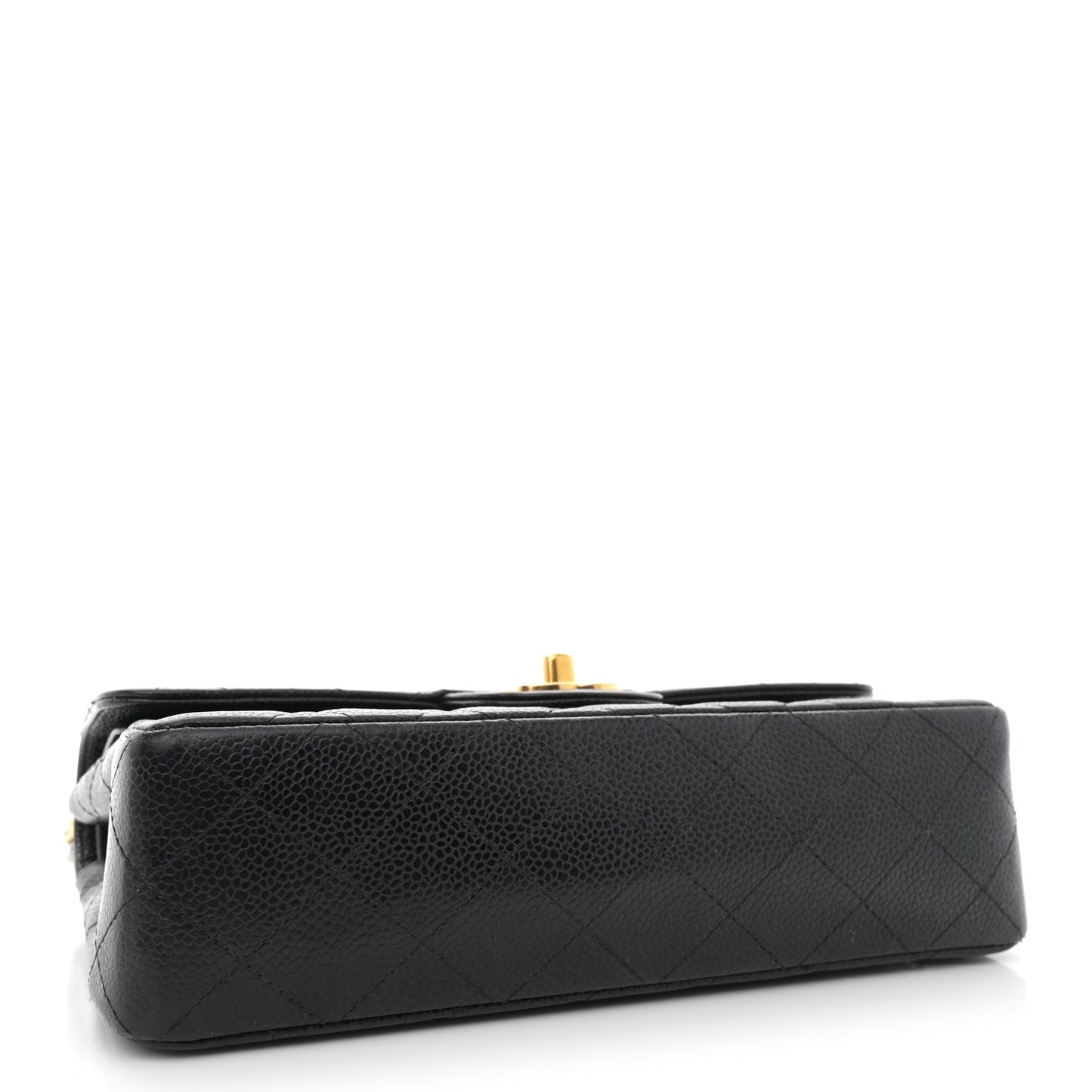 Caviar Quilted Small Double Flap Black