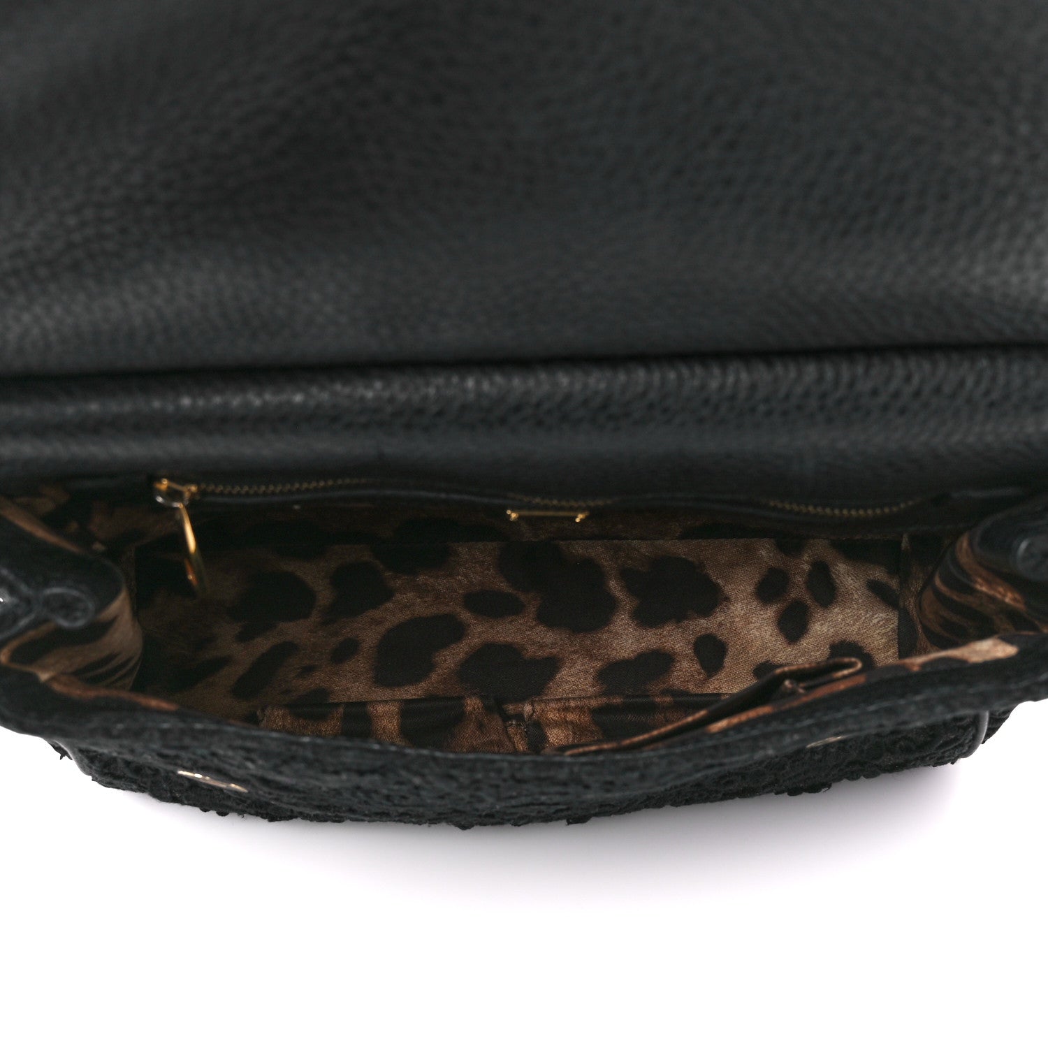 Dolce & Gabbana DOLCE & GABBANA Calfskin Lace Miss Sicily Satchel Black 5 of 14