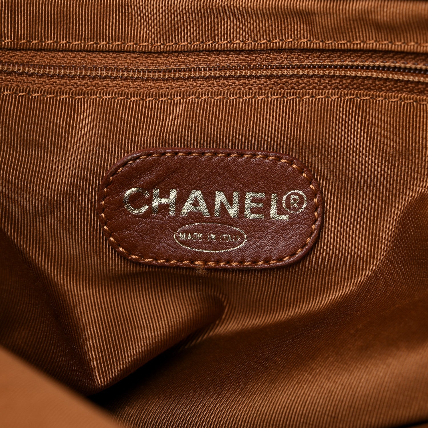 Chanel Lambskin CC Stitched Logo Tote Brown 6 of 15