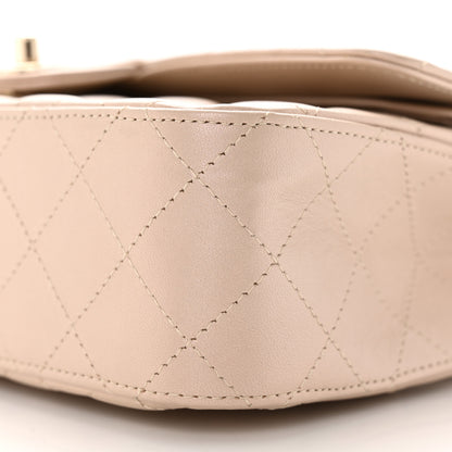 Chanel Iridescent Lambskin Quilted Medium Double Flap Light Beige 10 of 14