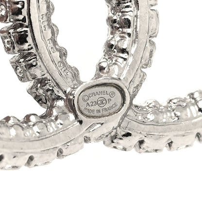 Chanel Crystal Large CC Earrings Silver 4 of 4