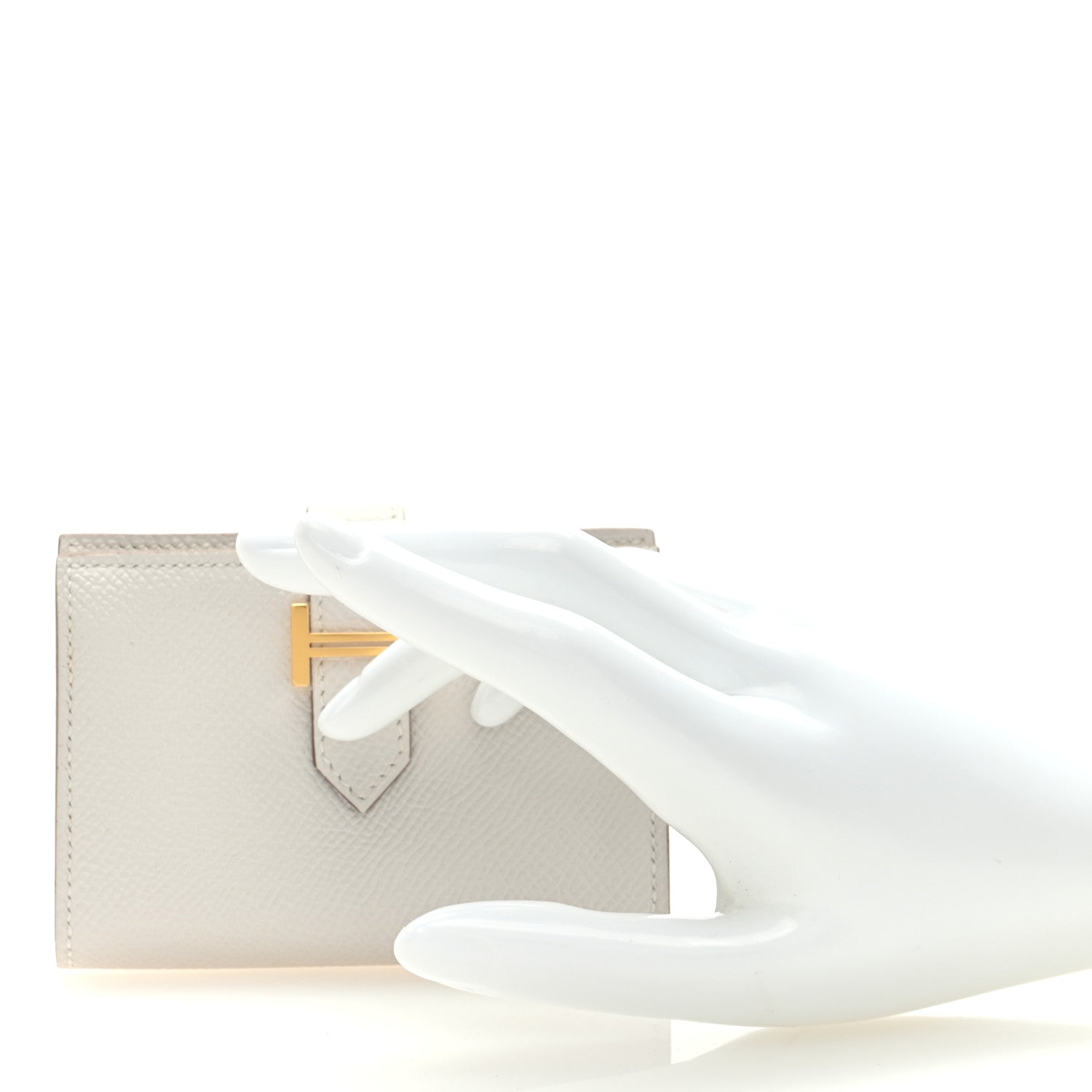 Hermes Epsom Bearn Card Holder Wallet Gris Pale 2 of 6