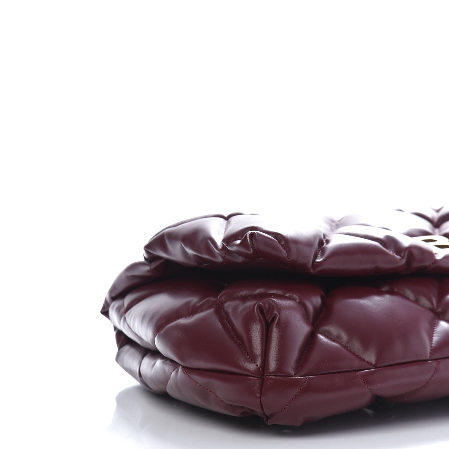 Balenciaga Nappa Calfskin Quilted Touch B Clutch Bag Dark Red 7 of 11
