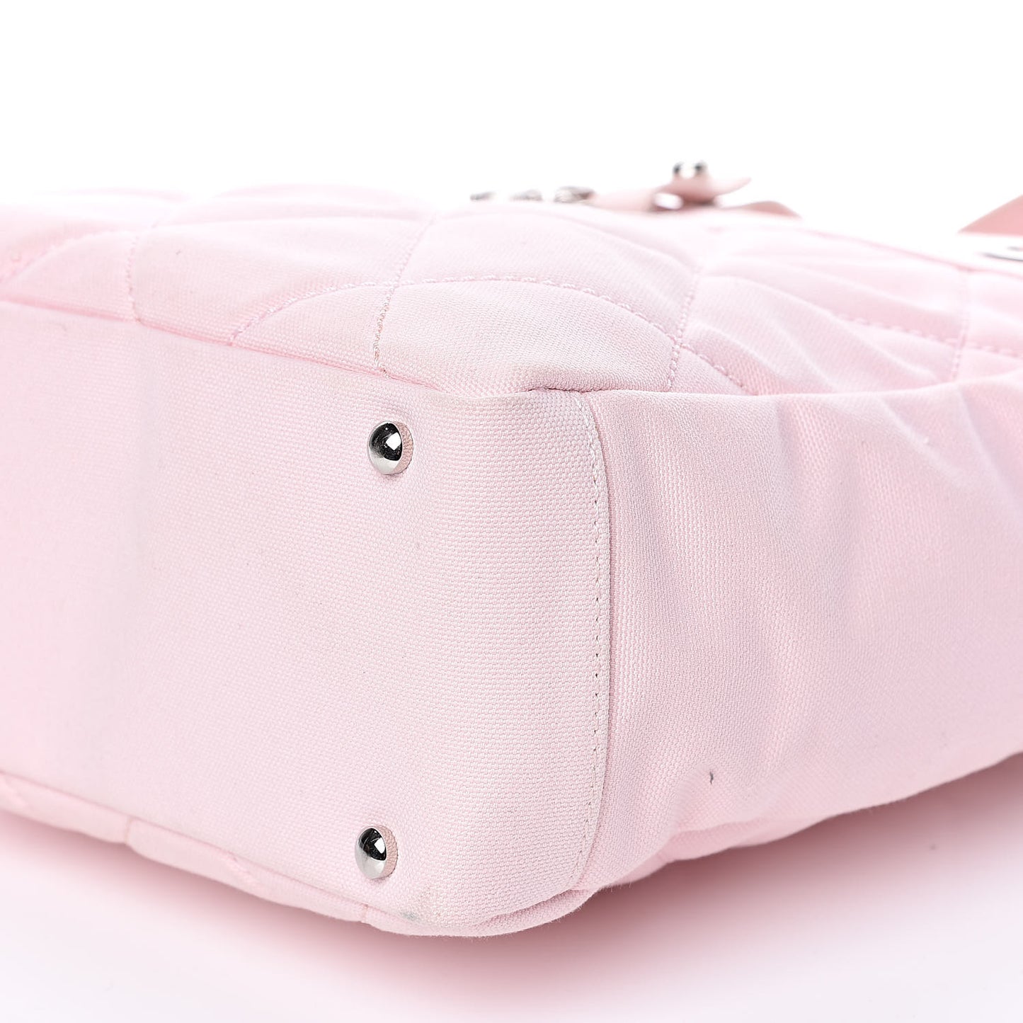 Coated Canvas Quilted Small Paris Biarritz Tote Light Pink