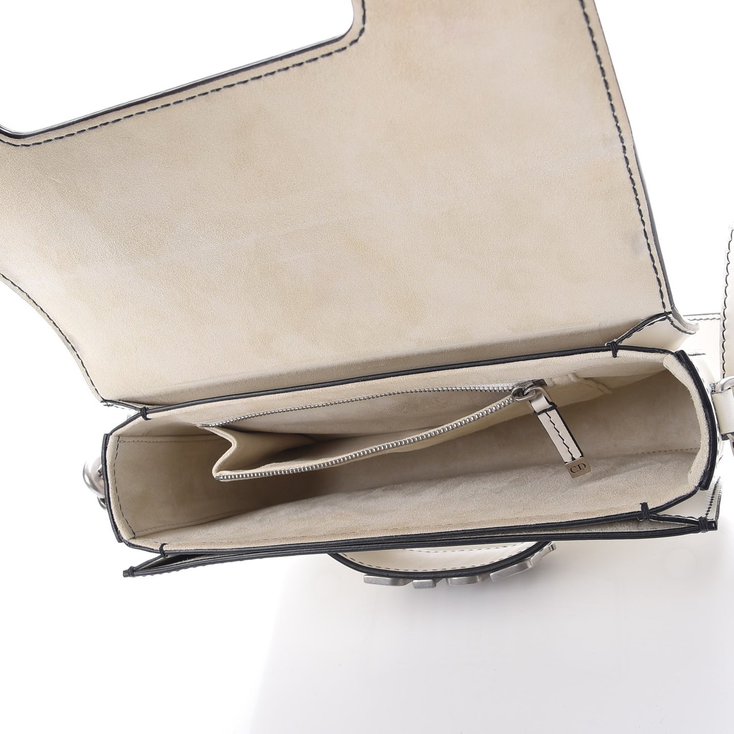 Smooth Calfskin Dio(r)evolution Flap Bag Off White