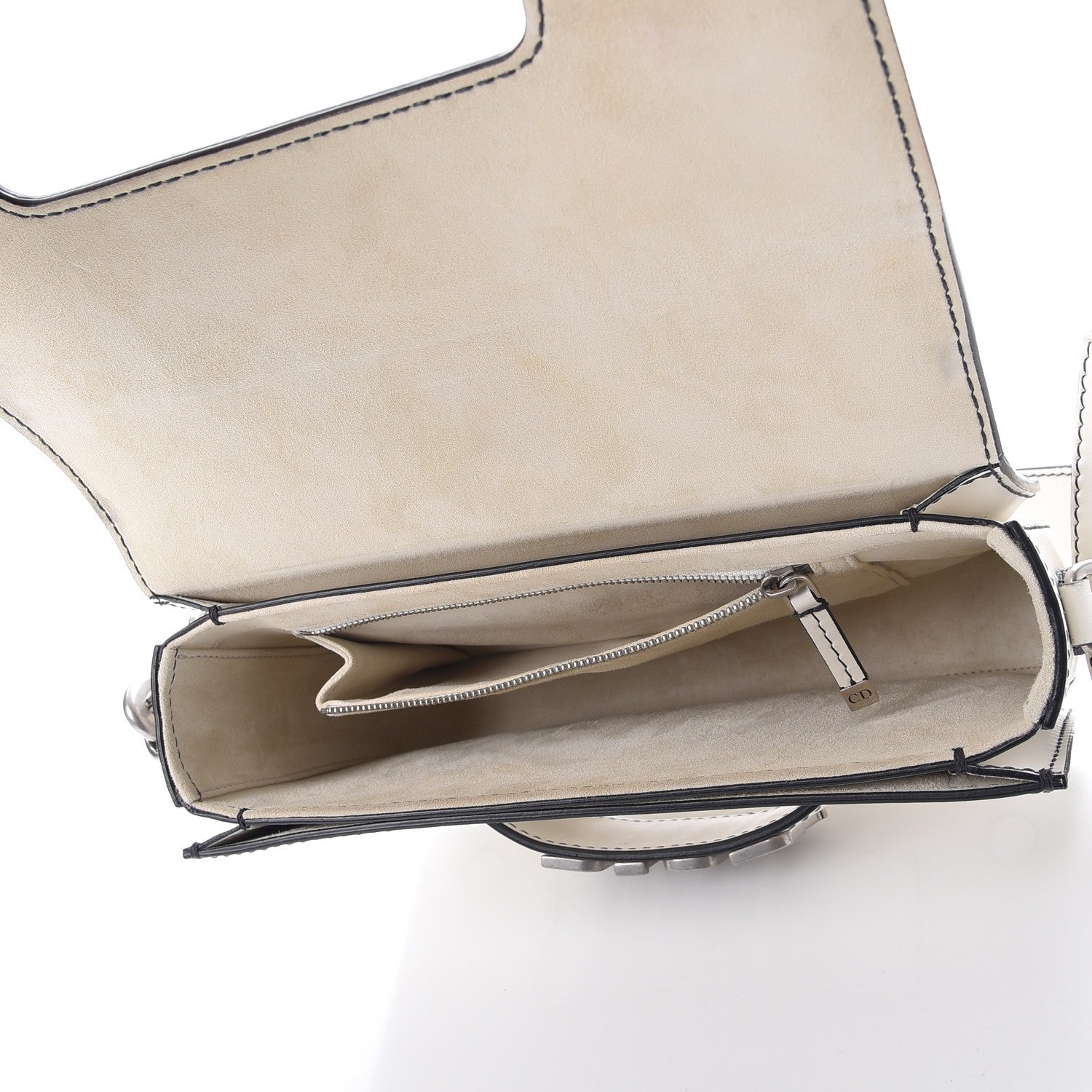 Christian Dior Smooth Calfskin Dio(r)evolution Flap Bag Off White 8 of 13