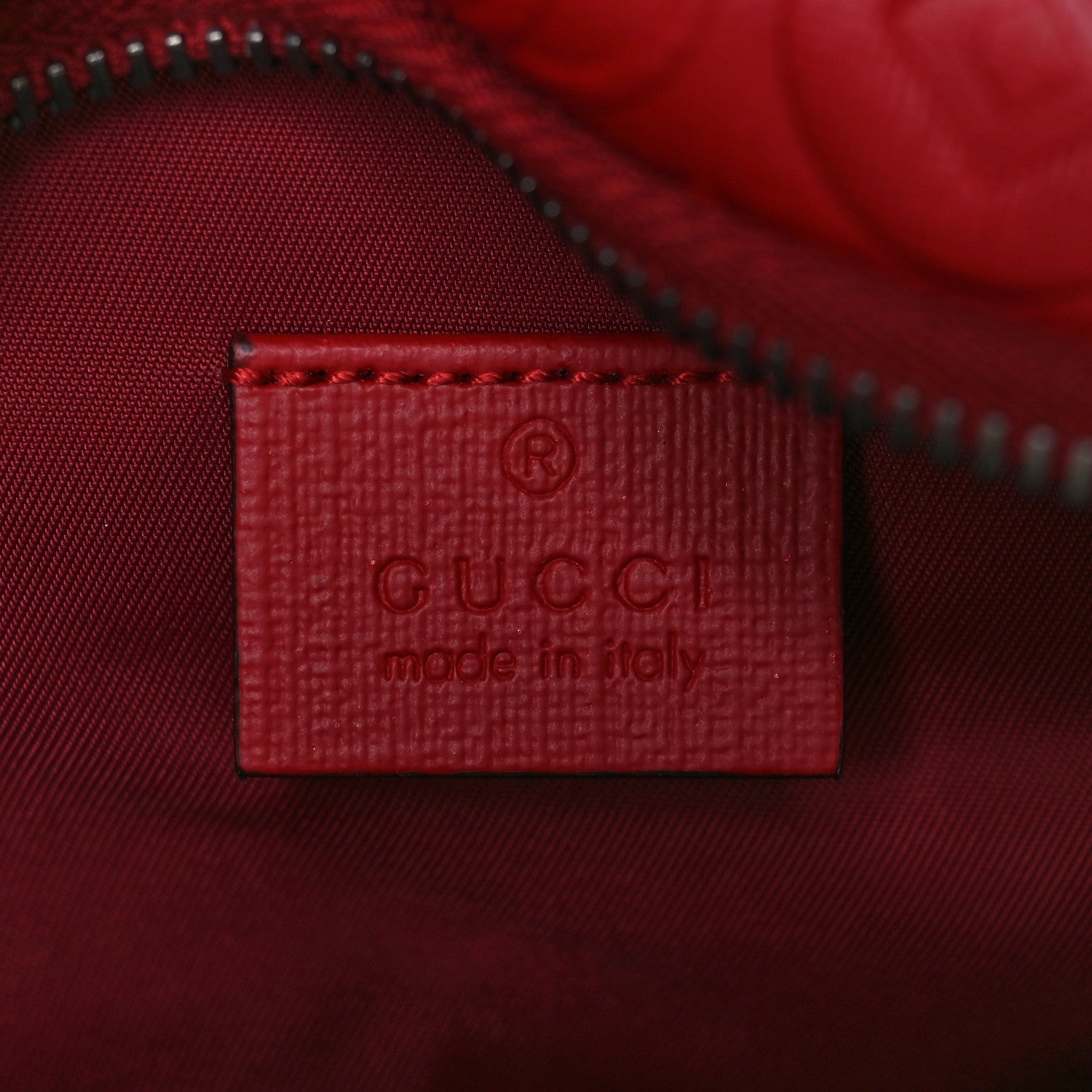 Gucci Calfskin Double G Embossed Childrens Belt Bag Red 6 of 10