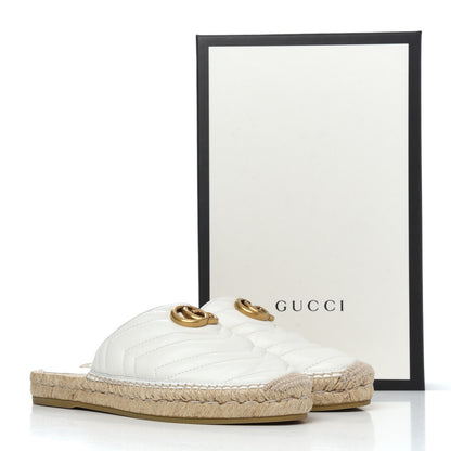 Gucci Nappa Matelasse GG Marmont Espadrille Slippers 39 Great White 19 of 19