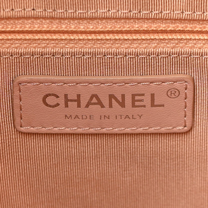 Chanel Lambskin Quilted Grip Clutch Nude 6 of 7