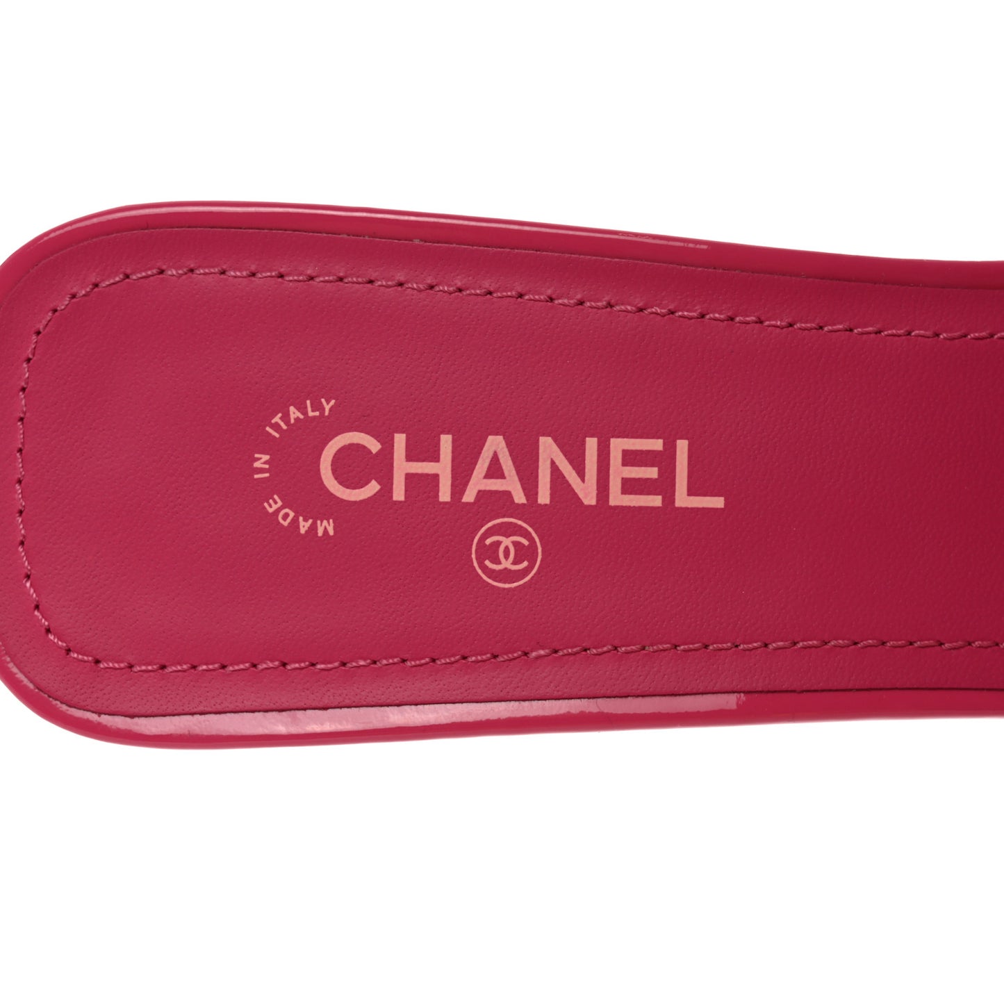 Patent Calfskin CC Mules 38.5 Dark Pink Light Pink