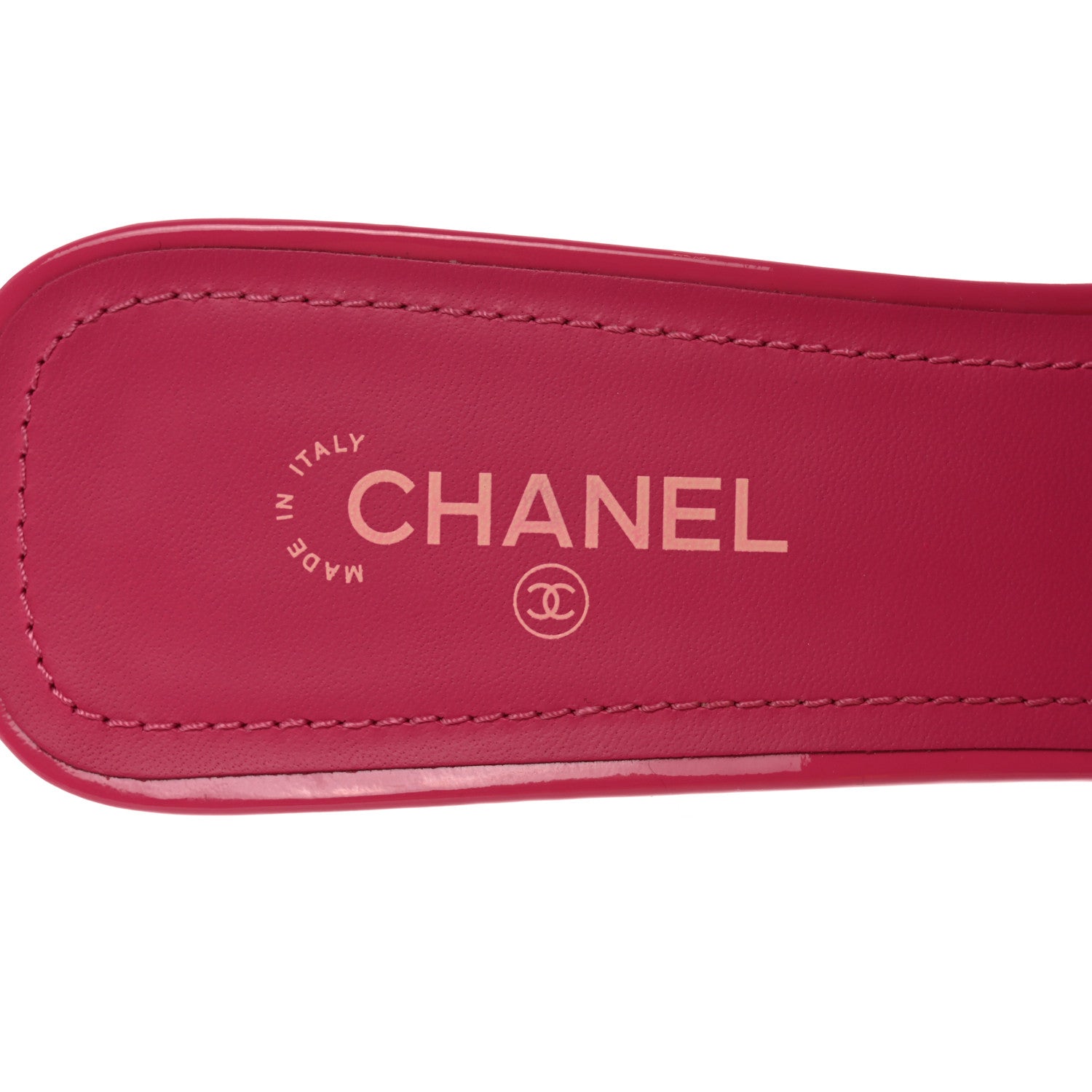 Chanel Patent Calfskin CC Mules 38.5 Dark Pink Light Pink 7 of 9