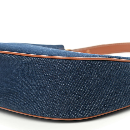 Celine Denim Ava Shoulder Bag Navy Tan 7 of 8