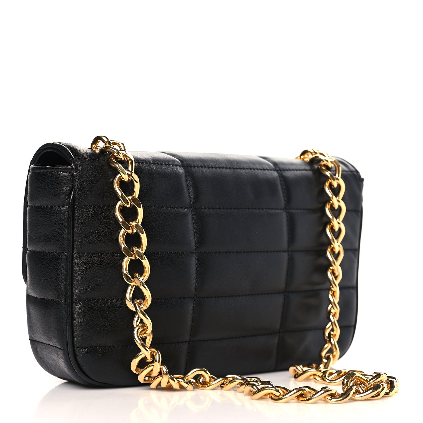 Goatskin Matelasse Chain Shoulder Bag Black