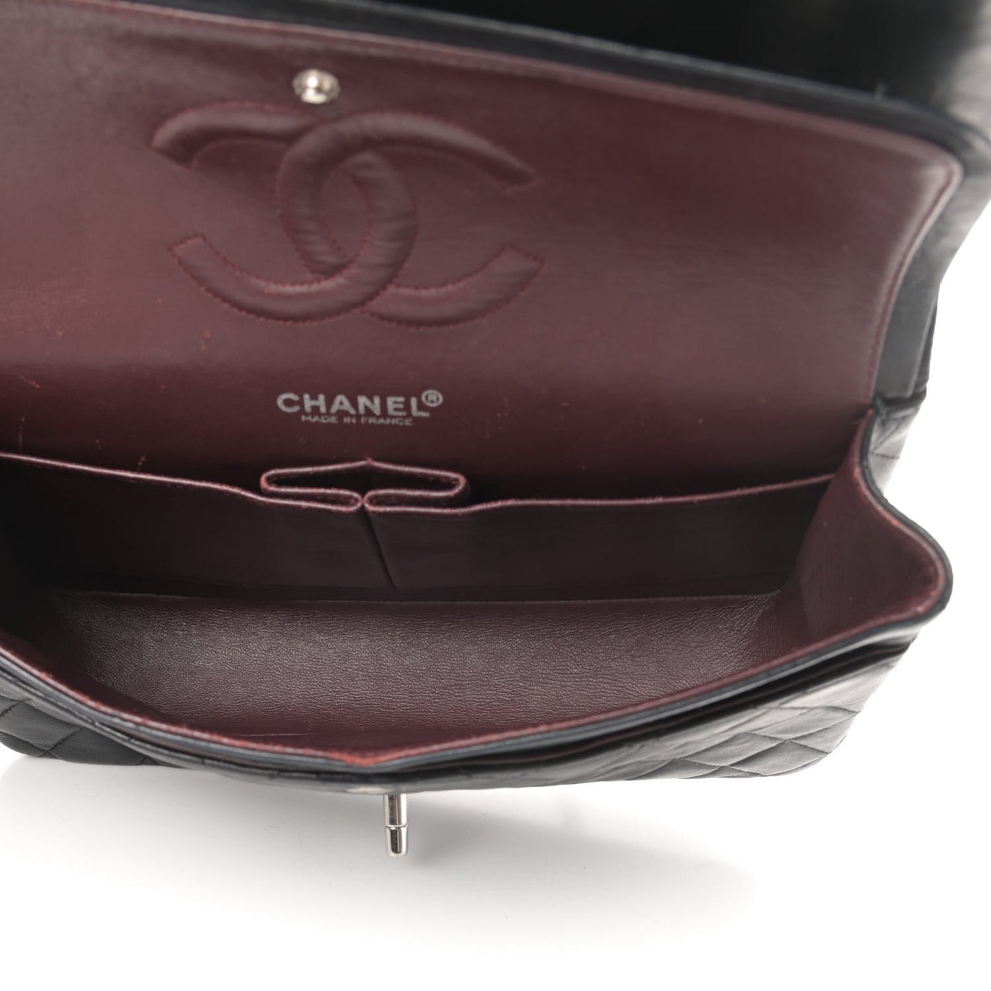 Lambskin Quilted Medium Double Flap Black