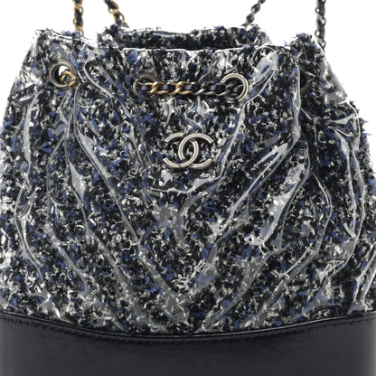 Chanel Tweed PVC Quilted Gabrielle Backpack Navy Black 8 of 11