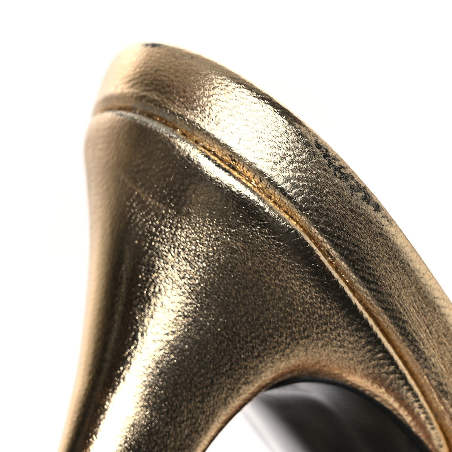 Metallic Calfskin Debbie 85 Platform Sandals 38 Egypt Gold 3